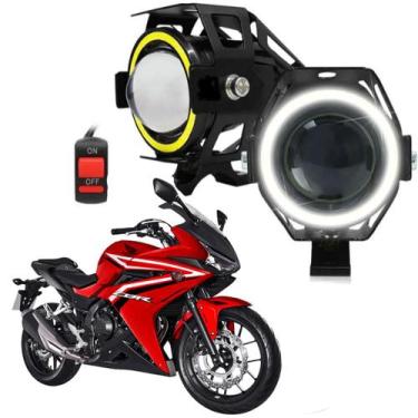 Imagem de Par Farol de Milha para Moto CB500R 2017 2018 2019 Angel Eye U7 Mini -