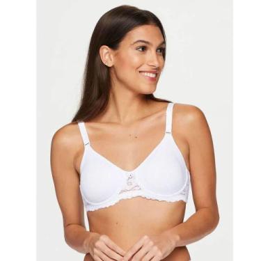 Imagem de Sutiã Sustentação Com Renda Triumph 24785 Microfibra, Branco, 52