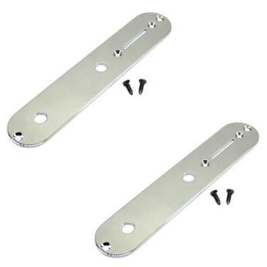 Imagem de kit 2 Control Plate guitarra telecaster placa cromada - DOLPHIN