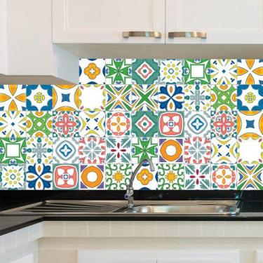 Imagem de Adesivo de Azulejo - Ladrilho Hidráulico - 20cm x 20cm - 24un - 005Azm