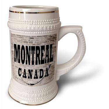 Imagem de 3dRose Montreal. Canada. Parede de tijolos. - Caneca de Stein, 510 g, 650 ml, Branco