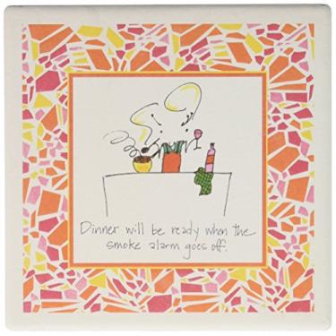 Imagem de CoasterStone Porta-copos absorventes, 10 cm, "alarme de fumaça", conjunto de 4