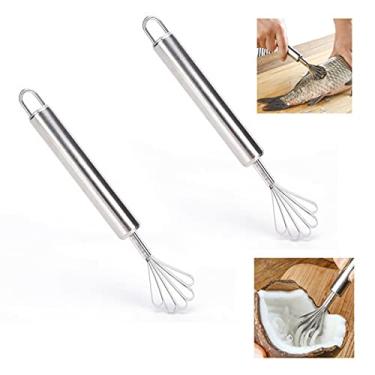 Imagem de Mooninja 2 peças ralador de coco raspador de peixe raspador de carne de coco triturador de lâmina manual multiuso plaina de aço inoxidável para cozinhar faca de cozinha ferramentas de alimentos