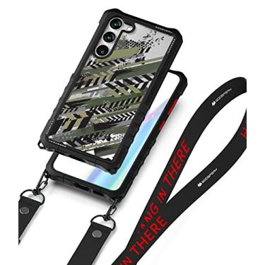 Imagem de GOOSPERY Z Bumper Crossbody compatível com capa S23 Plus [alça incluída] estrutura de camada dupla com absorção de choque, borda de TPU transparente, capa de policarbonato com alça de ombro, design externo, tinta