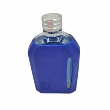 Imagem de Garrafa de vidro de silicone de 200 ml, tampa CNC de alumínio billet, frasco personalizado soprado à mão premium