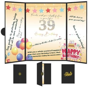 Imagem de DUGUTUL Decorações de feliz aniversário de 39 anos, alternativa criativa de aniversário para convidados, livro de assinatura de aniversário 30,5 x 45,7 cm, ótimos presentes de aniversário (preto