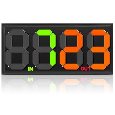 Imagem de Rotatingpals Placa de substituição manual de futebol futebol placar portátil dupla face display manual placar com uma bolsa para jogador de troca de árbitro tempo adicional tênis basquete beisebol