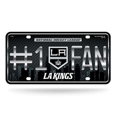 Imagem de Rico Industries Etiqueta automotiva de metal NHL Hockey Los Angeles Kings #1 Fan 21,5 cm x 28 cm - Ótimo para caminhão/carro/SUV