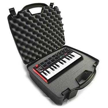 Imagem de Casematix Capa rígida de viagem para equipamento de gravação Studiocase compatível com máquinas de bateria Alesis Sr18 ou Sr16, mini controle de 25 teclas Akai Professional Mpk Midi e acessórios em