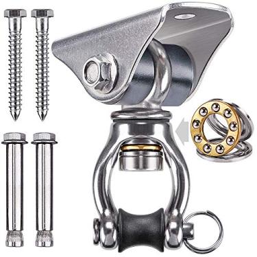 Imagem de SELEWARE Gancho de balanço resistente, gancho de balanço silencioso, gancho giratório para pneu, capacidade de 450 kg, permanente, antiferrugem, SUS304, ferragens para pendurar para varanda, rede