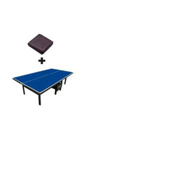 Imagem de MESA DE PING PONG MDF 18mm KLOPF 1084 C/ RODAS + Capa Para Mesa Aberta