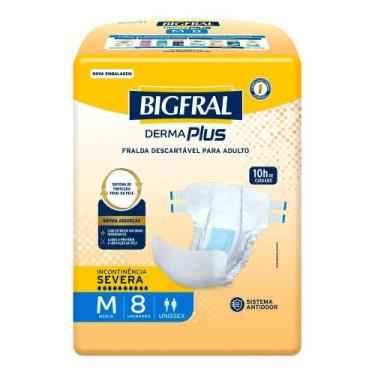 Imagem de Fralda Intima Bigfral Derma Plus Adulto Pct c/ 8 un M