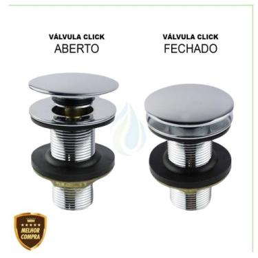 Imagem de Valvula Click Up Inteligente Em Metal Inox Para Banheiro Pia Cuba Cód.