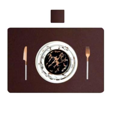 Imagem de 10 Jogo Americano COURO  Impermeável Limpa Facil para MESA - GENERTOY,