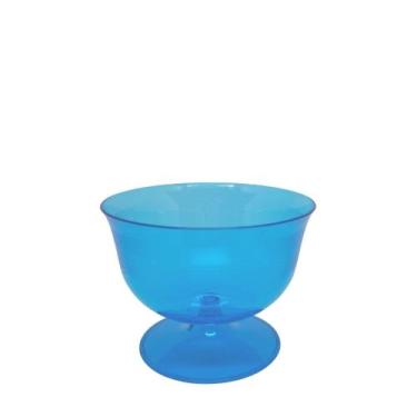 Imagem de 6 Taças de Sobremesa Acrílico 300ml Colorida - Deluma Plásticos, Azul