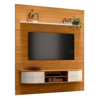 Imagem de Estante Home Theater com Bancada Suspensa Bugatti Cinamomo Off White – Madetec