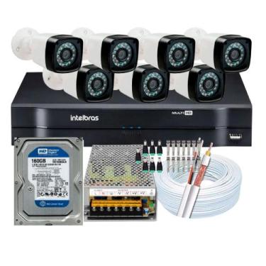 Imagem de Kit 7 Câmeras Segurança Intelbras 720p 1mp Dvr Mhdx 8 Ch