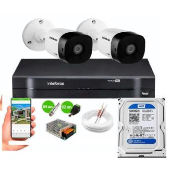 Imagem de Kit 2 Câmeras de Segurança VHC 1120B HD 720p DVR MHDX 4 Canais Intelbr