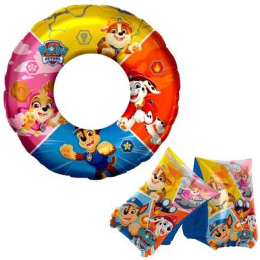 Imagem de Kit Boia Circular Braço Patrulha Canina Infantil Paw Patrol - Etitoys,