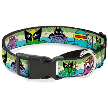 Imagem de Buckle-Down Coleira para cachorro martingale – desenho de super-herói de polvo – 2,54 cm de largura – serve para pescoços de 38 a 66 cm – Grande