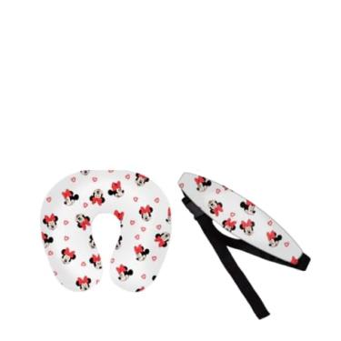 Imagem de Kit Almofada de pescoço + Faixa Apoio Suporte Cabeça de Bebê Cadeirinha Carro (Kit Minnie)