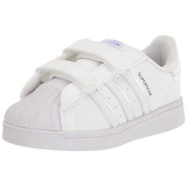 Imagem de Adidas Superstar Tênis unissex para bebês, branco/preto (alça cruzada), 17