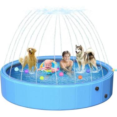 Imagem de Piscina Infantil, 600 Litros Piscina Chafariz Hidromassagem Inflavel, Banheira Dobravel Infantil para e Cães (160 * 30cm)