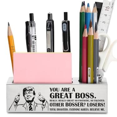 Imagem de Presentes engraçados para chefe, presentes de chefe para mulheres, presente de agradecimento para chefe, você é uma placa de chefe realmente ótima, ideia de presente para porta lápis de mesa de