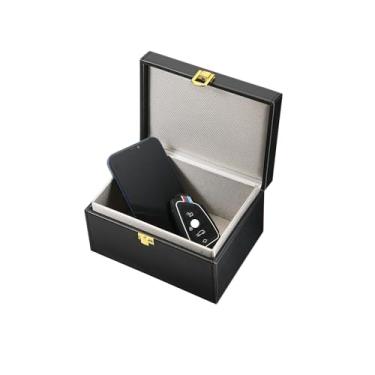 Imagem de BINB ROAD Caixa bloqueadora de sinal de chave de carro compatível com Faraday Box para chaves de carro, preta, grande