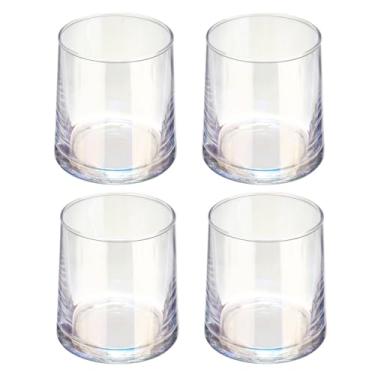Imagem de HARFINGTON 4 peças copos de uísque 241 g pedras transparentes copos de uísque para rum, copos de vidro à moda antiga, coquetéis, cerveja em casa, bar, aniversários, casamento, aniversário, iridescente