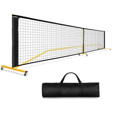 Imagem de ANZRON Rede portátil para pickleball, rede de pickleball com rodas, estrutura de metal resistente e rede durável para jogos internos e externos, rede em conformidade com os regulamentos do torneio,