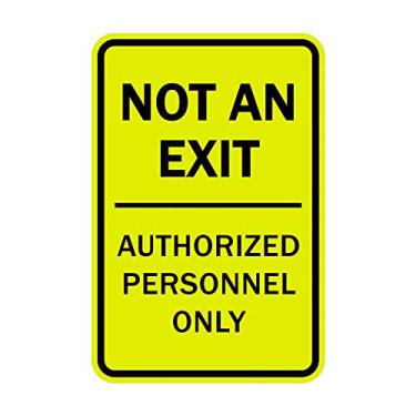 Imagem de Signs ByLITA Retrato redondo NÃO é uma placa de saída autorizada SOMENTE com fita adesiva, montada em qualquer superfície, resistente ao clima, uso interno/externo (amarelo/preto) - Grande