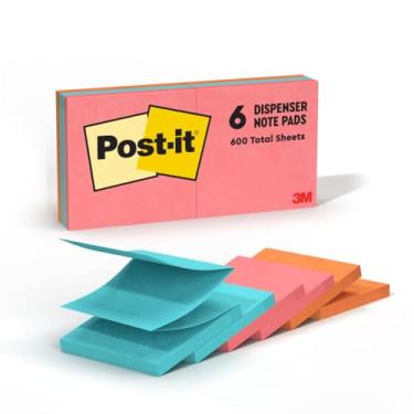 Imagem de Post-it Notas super adesivas, 7,6 x 7,6 cm, 6 blocos, 2 vezes o poder de colagem, Poptimistic, cores brilhantes, recicláveis (622-8SSAN)