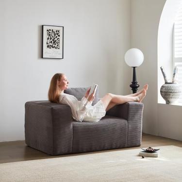 Imagem de Swbvs Cadeira de sofá individual – poltrona grande, almofada de espuma macia para sofá individual, cadeira de leitura aconchegante para sala de estar e quarto para sala de estar, quarto, sem montagem,