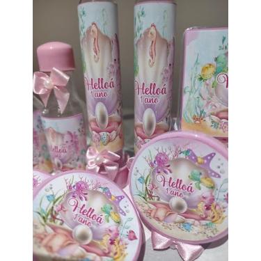 Imagem de kit festa fundo do mar - 50 itens - 10 cofrinhos, 10 tubetes, 10 latinhas, 10 garrafinhas, 10 caixas acrílicas