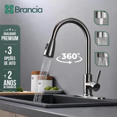 Imagem de Torneira Cozinha Gourmet Monocomando Para Pia Spray Ducha Extensível E