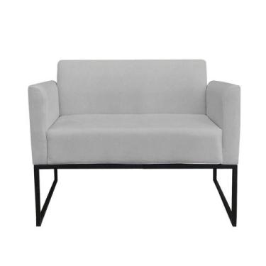 Imagem de Namoradeira Marisa Suede Base Industrial Metálica Preto Cinza - DROSSI