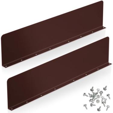 Imagem de 2 peças Gutter Valley Protetores contra respingos desviador de desviador de telhado de chuva protetores de calha com 20 peças de parafusos de calha correspondentes protetores de calha de chuva para