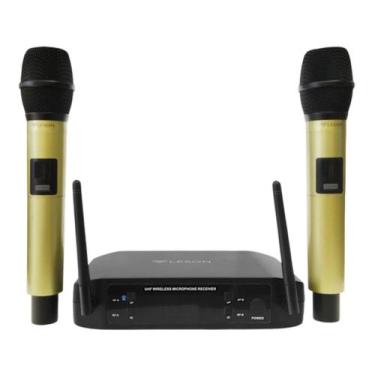 Imagem de Microfone Duplo Sem Fio Profissional Multicanais Ls916 Base Leson, Cha