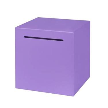 Imagem de Cofrinho para adultos e crianças, cofrinho de aço inoxidável deve quebrar para abrir, cofrinho de metal inquebrável para economizar dinheiro e moedas, 12 cm (roxo)