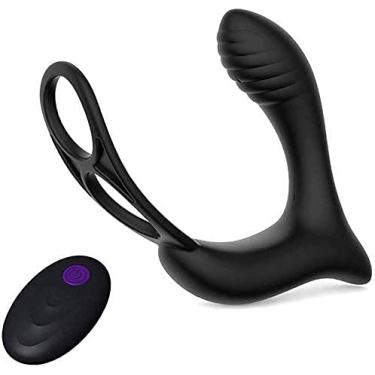 Imagem de Estimulador de Próstata Vibrações Vibrating Amal Beads Dispositivo de Massagem Remoto Duplo Motor Estimulador Brinquedos Handheld & Sports Recuperação Viberate Massager