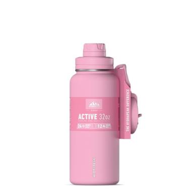 Imagem de Hydrapeak Garrafa de água esportiva isolada de 947 ml com canudo e tampa de bucha, à prova de vazamento e derramamento, mantém as bebidas frias por 24 horas, quentes por 12 horas, garrafas de água de