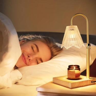 Imagem de VIRTOO Lâmpada aquecedor de vela com temporizador regulador, aquecedor elétrico de vela de altura ajustável com 2 lâmpadas, aquecedor de cera para decoração de casa, GIFS para mãe, Natal, à base de
