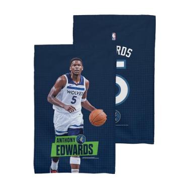 Imagem de Northwest Toalha de fã NBA Minnesota Timberwolves Anthony Edwards, licenciada, ultra macia e absorvente, toalha de ginástica esportiva, 40,6 x 63,5 cm