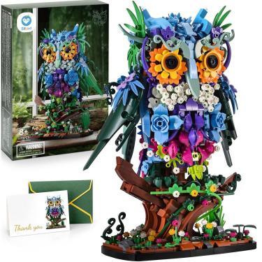 Imagem de Conjunto de construção Sillbird Flower Owl Botanical Collection Adult