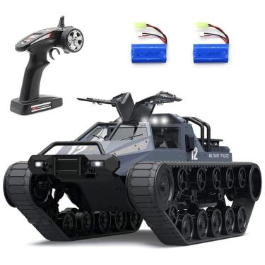 Imagem de Carrinho de Controle Remoto Tanque de Guerra Exército, Giratória 360, Recarregável, MOSTOP, Preto