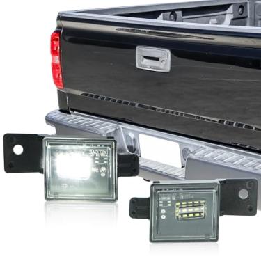 Imagem de VKLK Luz de placa de licença LED Conjunto de lâmpada traseira compatível com Silverado 1500 2500HD 3500HD 2014-2018 para Sierra 1500 2500HD 3500HD 2014-2018 6000K branco