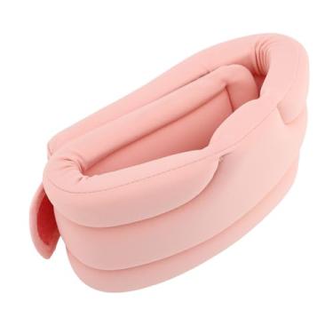 Imagem de Pescoço para Dor e Suporte do Pescoço, Colar Cervical Macio Ajustável Em Nylon Respirável para Homens, Suporte Portátil No Pescoço para Viagem Ao Ar Livre Em Casa (Rosa)