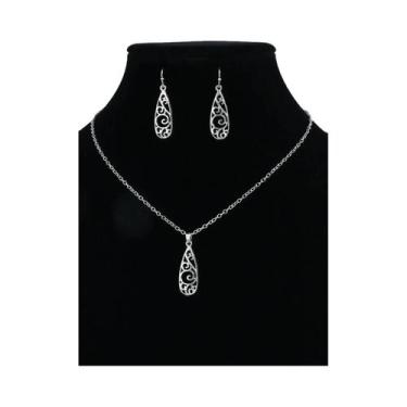 Imagem de Conjunto de Brincos e Colar com Pingente de Metal - Estilo Étnico, 231