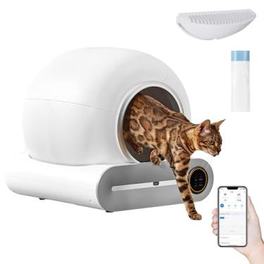 Imagem de NEOCOZY Caixa de areia para gatos autolimpante, detector infravermelho e sensor de peso, caixa de areia automática para gatos com remoção de odores, grande capacidade de 65L + 9L, robô de areia para